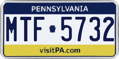 PA license plate MTF5732