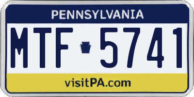 PA license plate MTF5741