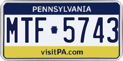 PA license plate MTF5743