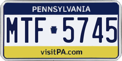PA license plate MTF5745