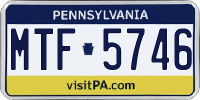 PA license plate MTF5746