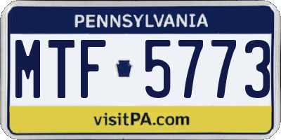 PA license plate MTF5773