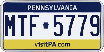 PA license plate MTF5779