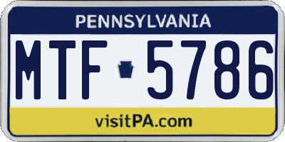 PA license plate MTF5786