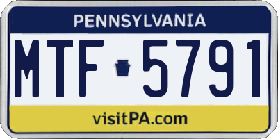 PA license plate MTF5791