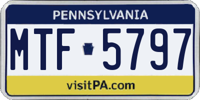 PA license plate MTF5797