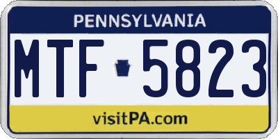 PA license plate MTF5823
