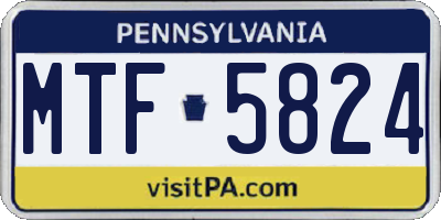 PA license plate MTF5824