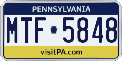 PA license plate MTF5848