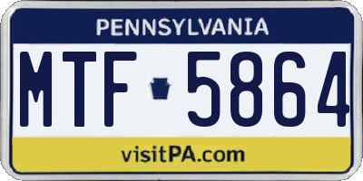 PA license plate MTF5864