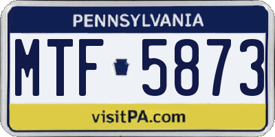 PA license plate MTF5873