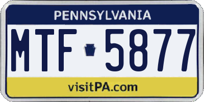 PA license plate MTF5877