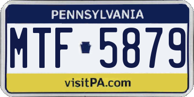 PA license plate MTF5879