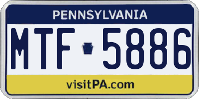 PA license plate MTF5886