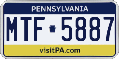 PA license plate MTF5887