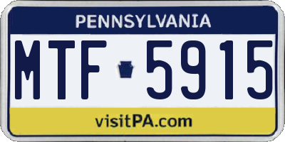 PA license plate MTF5915