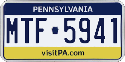 PA license plate MTF5941