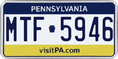 PA license plate MTF5946
