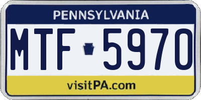 PA license plate MTF5970