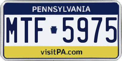 PA license plate MTF5975
