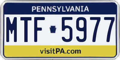 PA license plate MTF5977