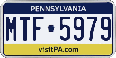 PA license plate MTF5979