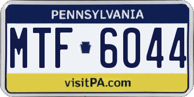 PA license plate MTF6044