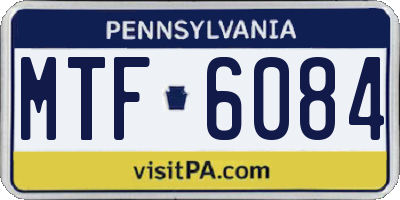 PA license plate MTF6084