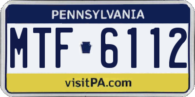 PA license plate MTF6112