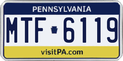 PA license plate MTF6119