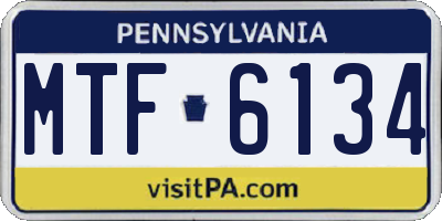PA license plate MTF6134