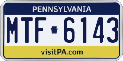 PA license plate MTF6143