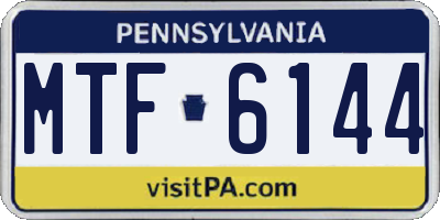 PA license plate MTF6144