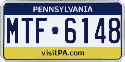 PA license plate MTF6148