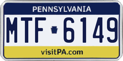 PA license plate MTF6149
