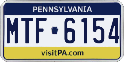 PA license plate MTF6154