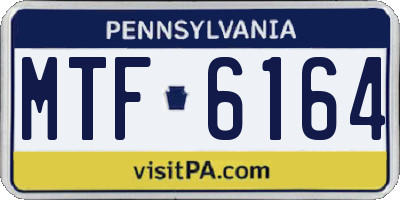 PA license plate MTF6164
