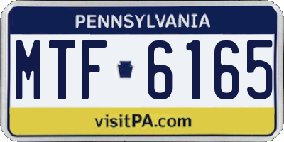 PA license plate MTF6165