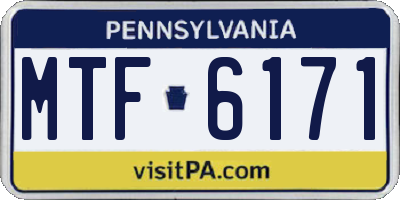 PA license plate MTF6171
