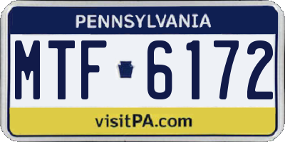 PA license plate MTF6172