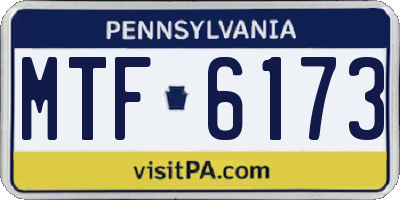 PA license plate MTF6173