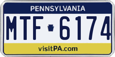 PA license plate MTF6174