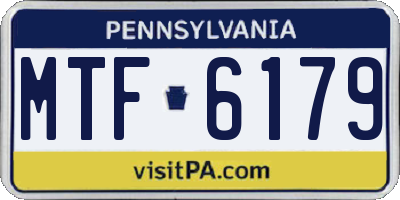 PA license plate MTF6179