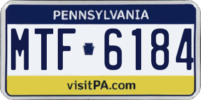 PA license plate MTF6184