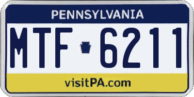PA license plate MTF6211