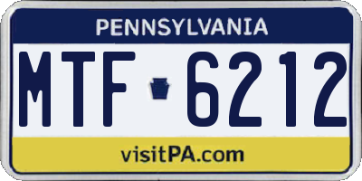 PA license plate MTF6212
