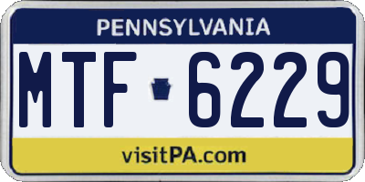 PA license plate MTF6229