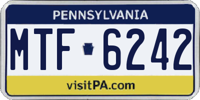 PA license plate MTF6242