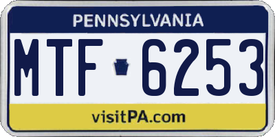 PA license plate MTF6253