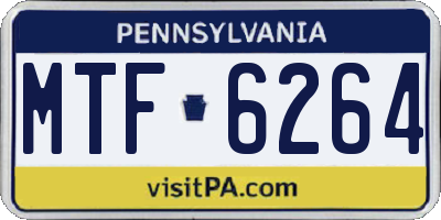 PA license plate MTF6264